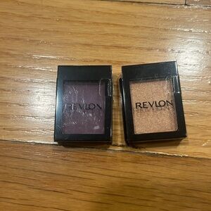 2 Revlon eyeshadows matte plum and metallic copper .